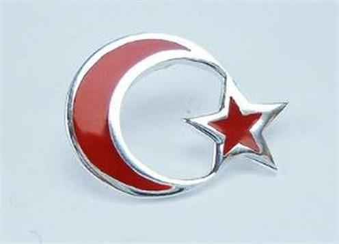 Mineli Türk Bayrağı Gümüş Rozet
